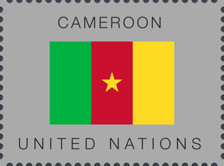 Flag of Cameroon. Vector Sign and Icon. Postage Stamp