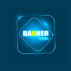 Glowing neon banner for design. Vector Background