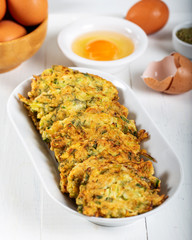 Traditional Turkish/Greek meal; Zucchini mucver 