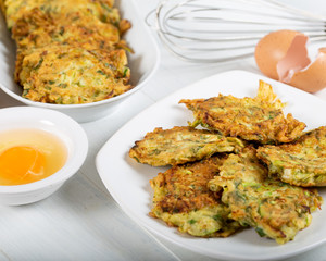 Traditional Turkish/Greek meal; Zucchini mucver 
