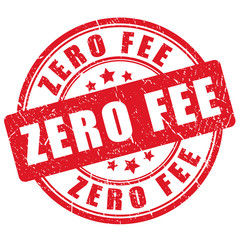 Red grunge stamp zero fee