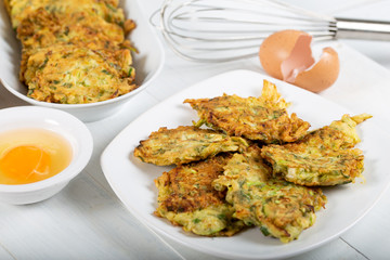 Traditional Turkish/Greek meal; Zucchini mucver 