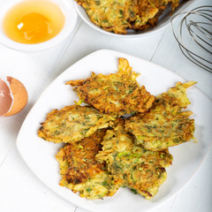 Traditional Turkish/Greek meal; Zucchini mucver 
