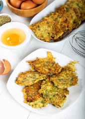 Traditional Turkish/Greek meal; Zucchini mucver 