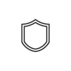Shield line icon. linear style sign for mobile concept and web design. Security protection outline vector icon. Insurance symbol, logo illustration. Vector graphics