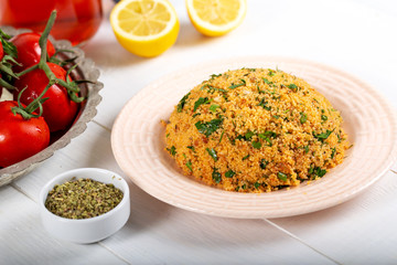 Traditional turkish food bulgur salad