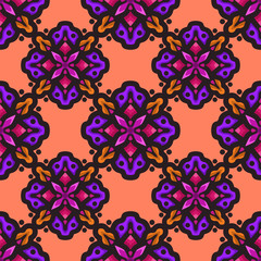 Seamless pattern with ethnic mandala art ornament. Mandala seamless pattern background. Floral mandala pattern background