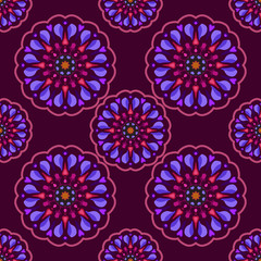 Seamless pattern with ethnic mandala art ornament. Mandala seamless pattern background. Floral mandala pattern background