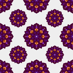 Seamless pattern with ethnic mandala art ornament. Mandala seamless pattern background. Floral mandala pattern background