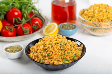 Traditional turkish food bulgur salad