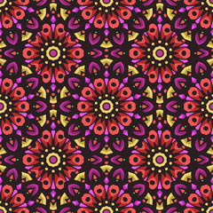 Seamless pattern with ethnic mandala art ornament. Mandala seamless pattern background. Floral mandala pattern background