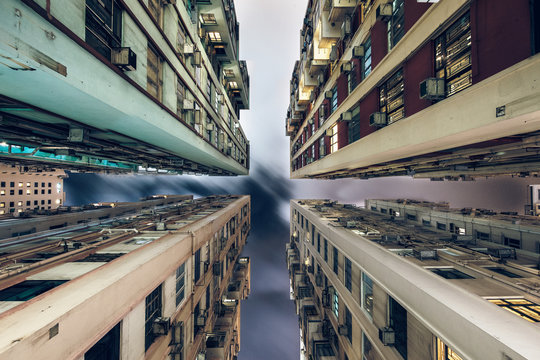 Low angle view of residential buildings