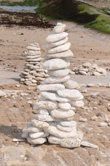 Fototapeta na wymiar Spa stones balance on beach