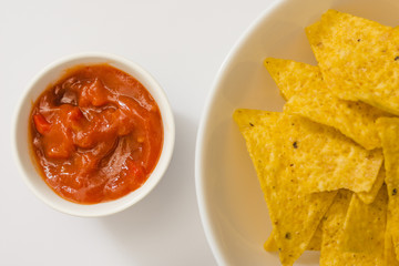 Dipping nacho chips