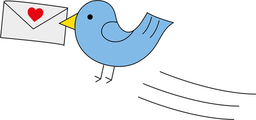 Vogel bringt Liebesbrief