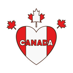 Maple leaf heart and canada symbol design