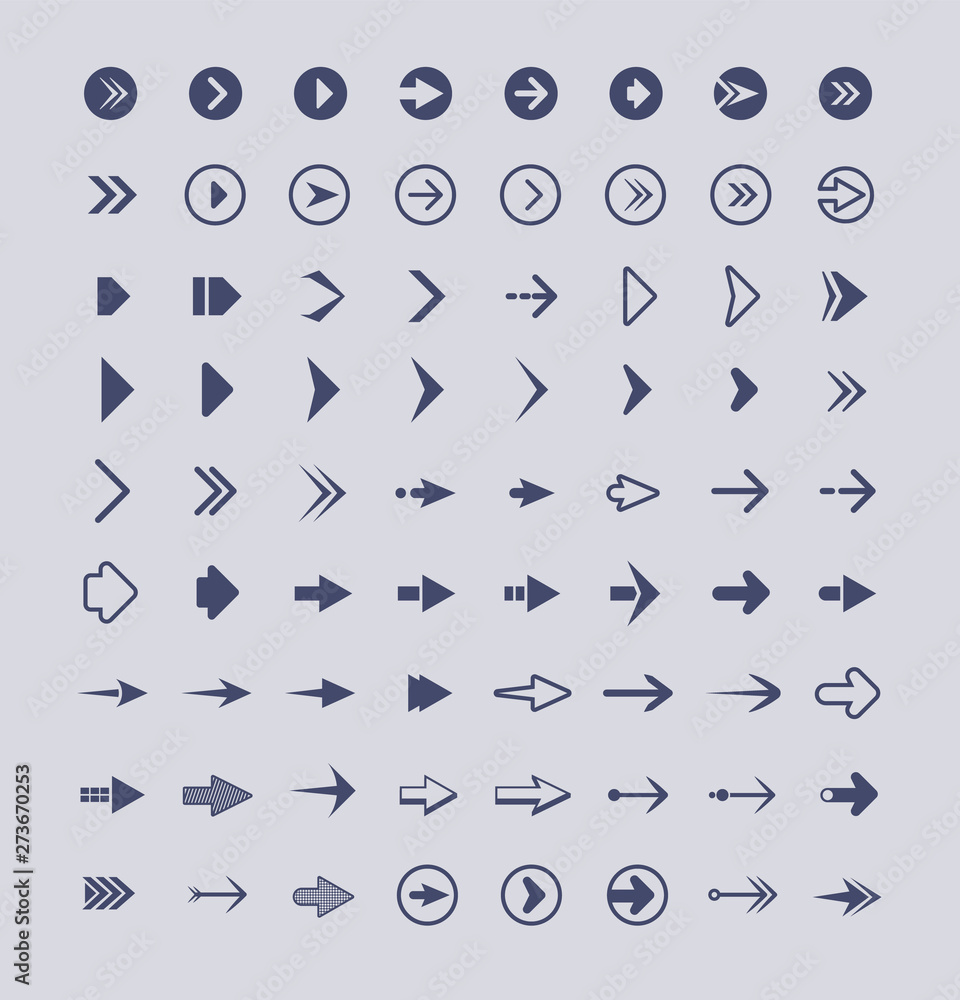 Poster direction arrows. infographic web buttons signs and icons vector arrows collection isolated. illustr