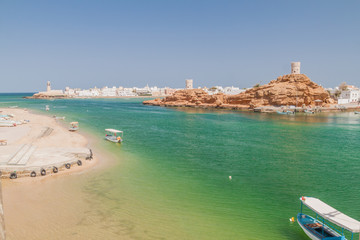 Watch towers in Ayjah village near Sur, Oman