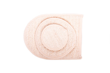 Washcloth of different size on white isolated background
