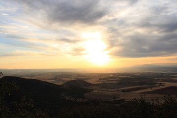 cloudy sunset in the mountains