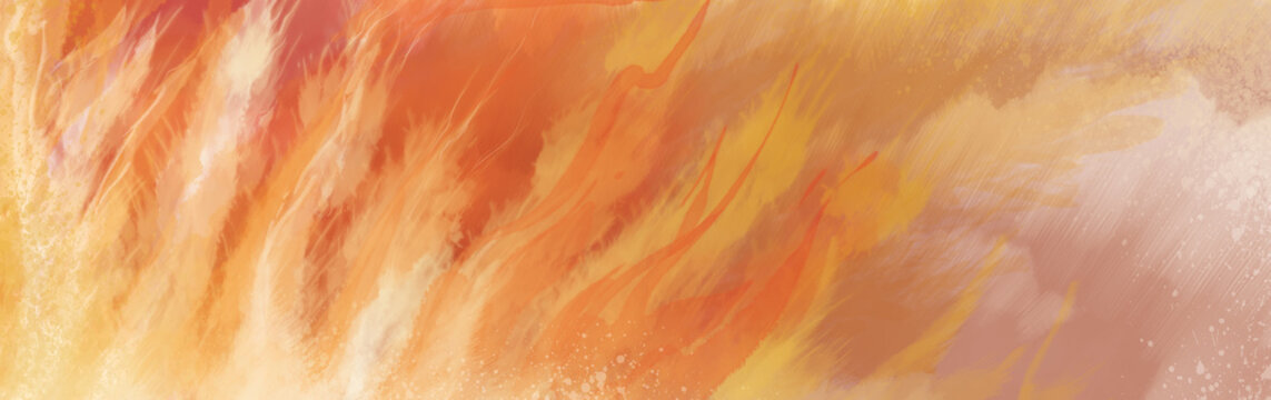 lodernde Flammen in aquarelltechnik
