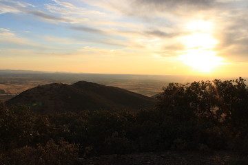 sunset in Spanish mountain
