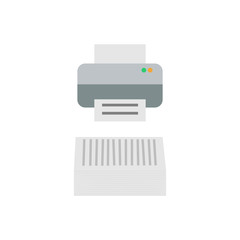 Printer and stack of paper simple vector icon