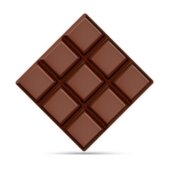 Chocolate bar isolated on white background. Vector illustration canoe use for your design. EPS10.