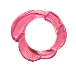 Gently pink strokes and texture of lip gloss