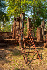 Fototapeta na wymiar Wat temple in Kamphaeng Phet Historical Park Thailand.