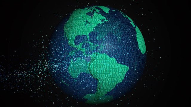 Digital 3d animated earth showing the borders of the country Lithuania and the capital Vilnius in 4K resolution at daytime