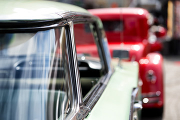 Bright vintage cars on a sunny day