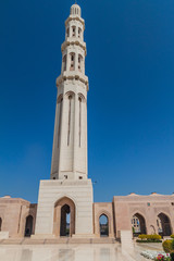 Minaret of Sultan Qaboos Grand Mosque in Muscat, Oman