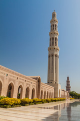 Fototapeta na wymiar Minarets of Sultan Qaboos Grand Mosque in Muscat, Oman
