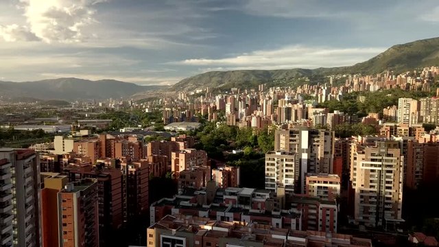 Flying towards Medellin in the Aburra Valley