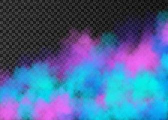Blue, pink, violet  smoke  or fog isolated on transparent background.