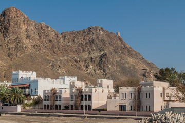 Buildings on a coast in Muscat, Oman
