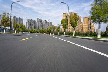 asphalt road in city
