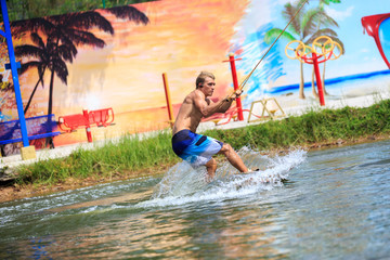 Man Wakeboarding