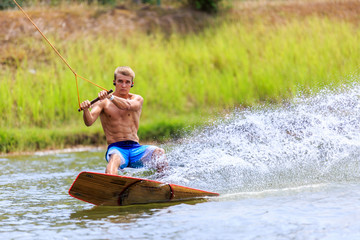 Man Wakeboarding