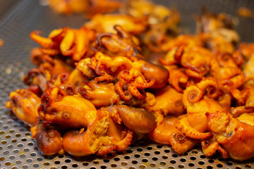 grilled octopus on the grill