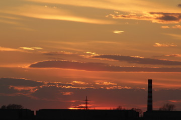 Fototapeta premium april sunset in the city
