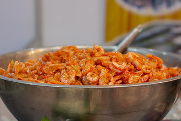 dried shrimp in bowl stainless