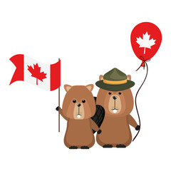 Beaver forest animal of canada design