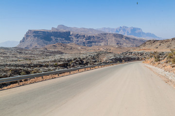 Paved road  in Hajar Mountains, Oman