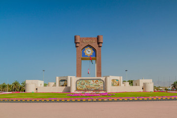 Clock Tower (Burj al Sahwa) at Rusayl roundabout in Muscat, Oman