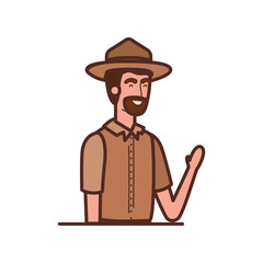Forest ranger man cartoon design