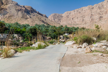 Road in Wadi Tiwi valley, Oman