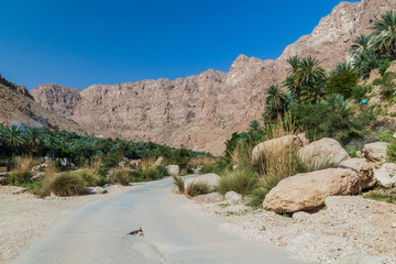 Road in Wadi Tiwi valley, Oman