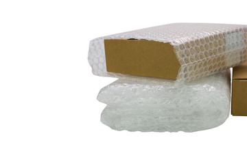 Bubbles covering the box by bubble wrap for protection product cracked  or insurance During transit...